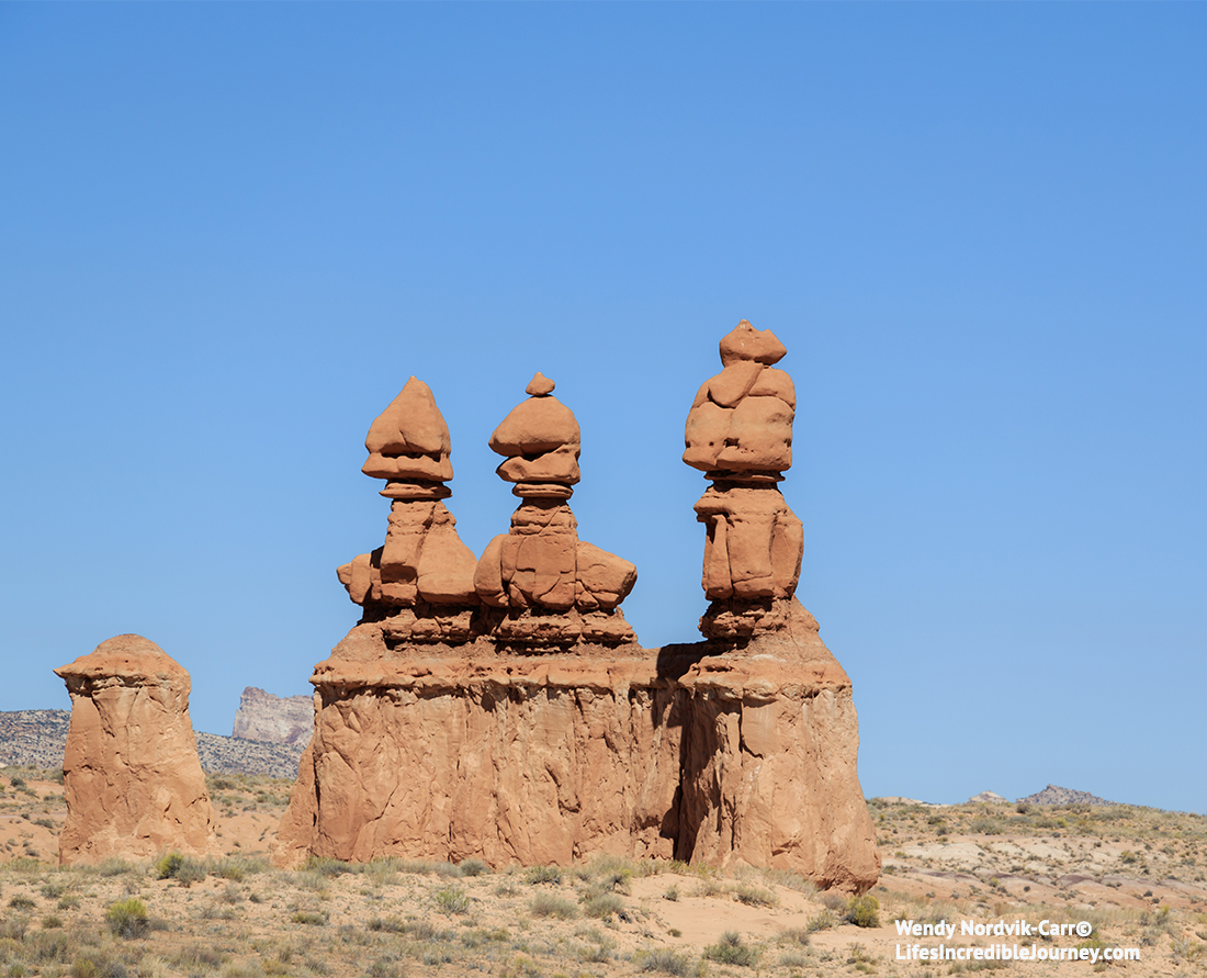 Three Sisters in Goblin Valley State Park. Photo: Wendy Nordvik-Carr©
