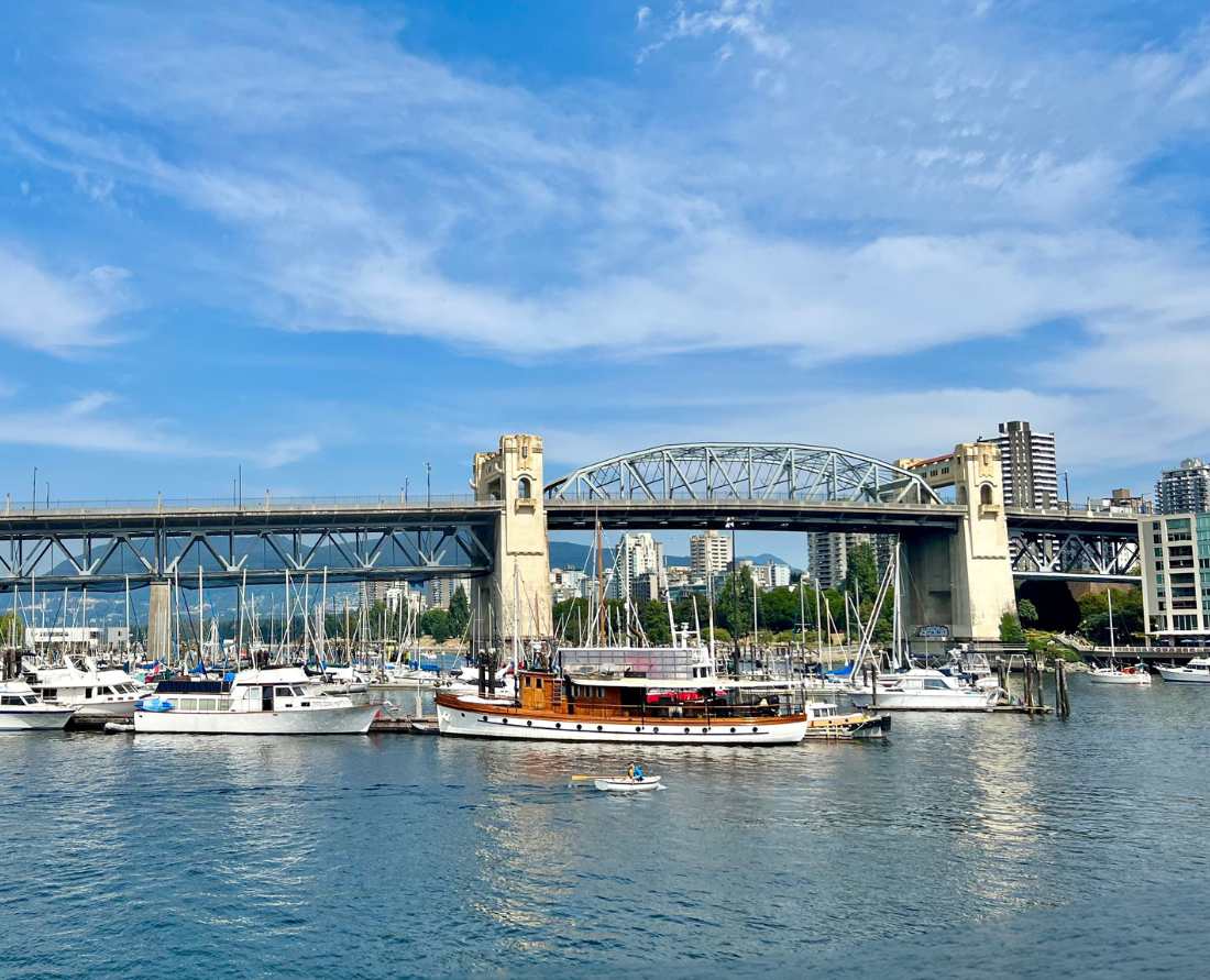 Views of the Burrard Street Bridge from Tap & Barrel Bridges. It has one of the best patio views in Vancouver. Photo: Wendy Nordvik-Carr©