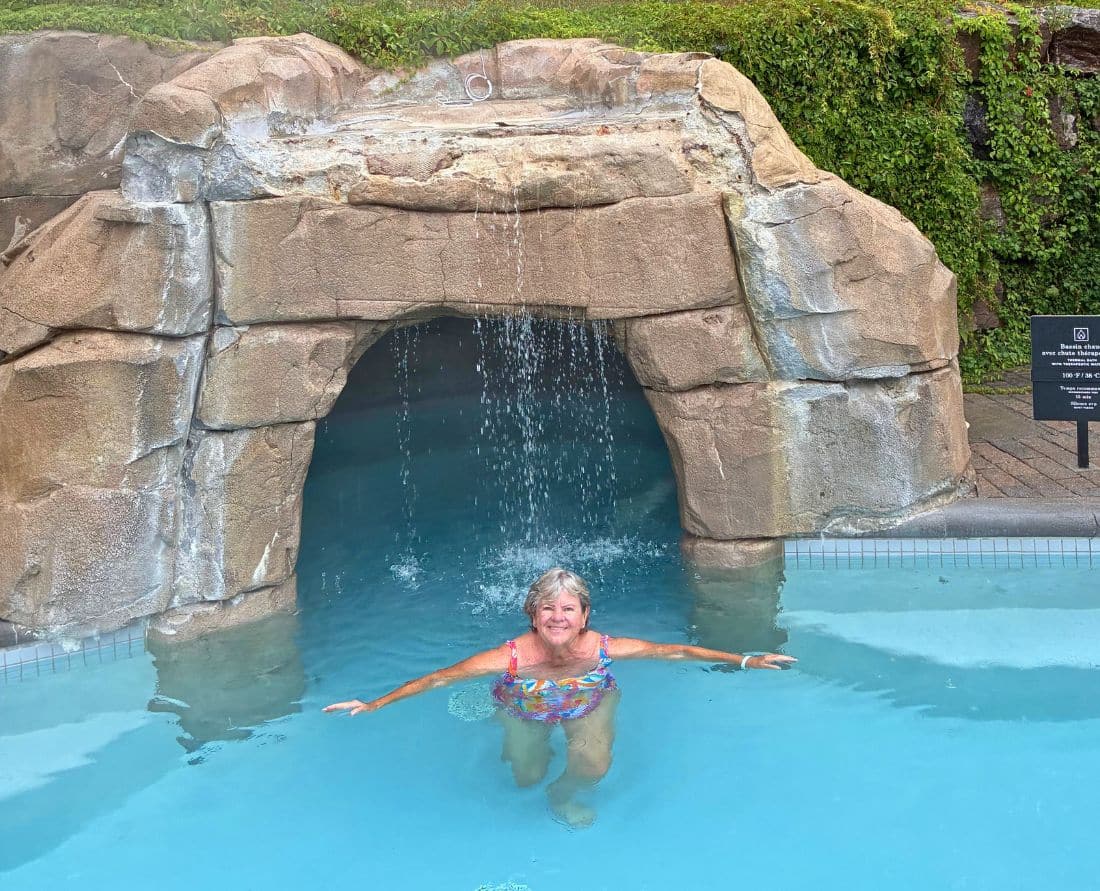 A weekend getaway to Quebec's Laurentians. Writer Anita Draycott enjoys the hot plunge pool at Storm Nordic Spa